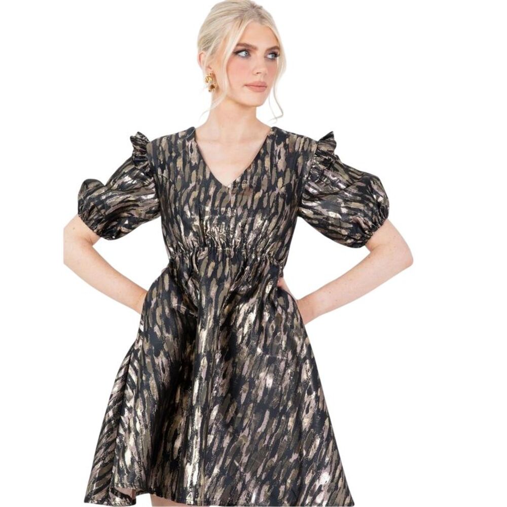 Lovedrobe Womens/Ladies A-line Mini Dress / Gold